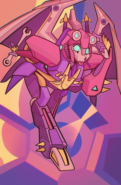 Illustration for the "Femme Metale" Transformers women focused fanzine