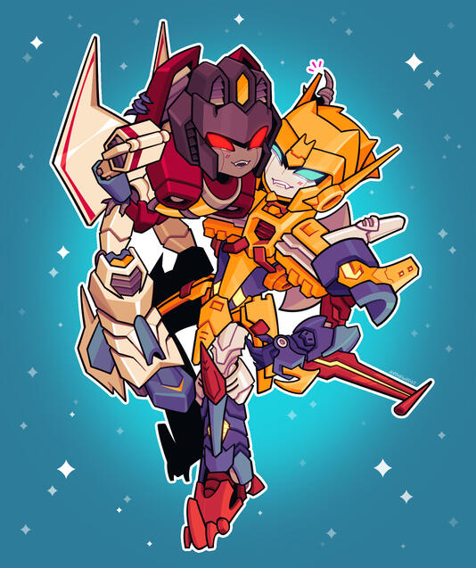 Art Trade with plushi of Starscream and Metalhawk
