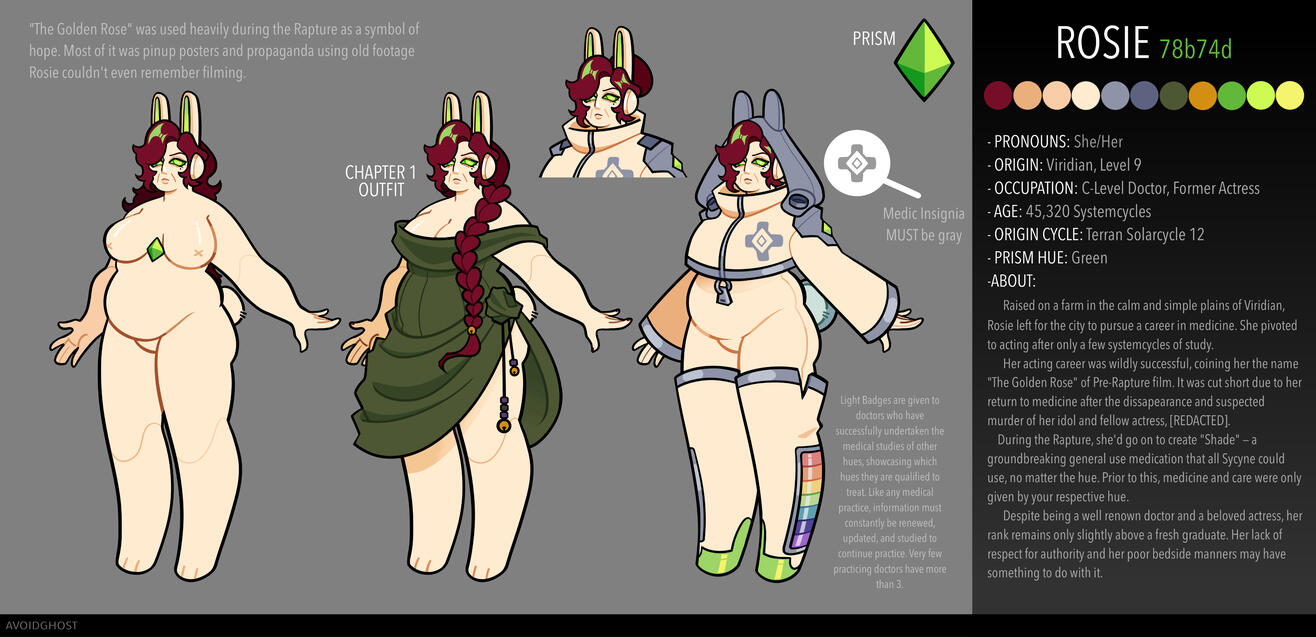 (outdated) Rosie Reference Sheet from my series "Genesis Cosmic Odyssey"