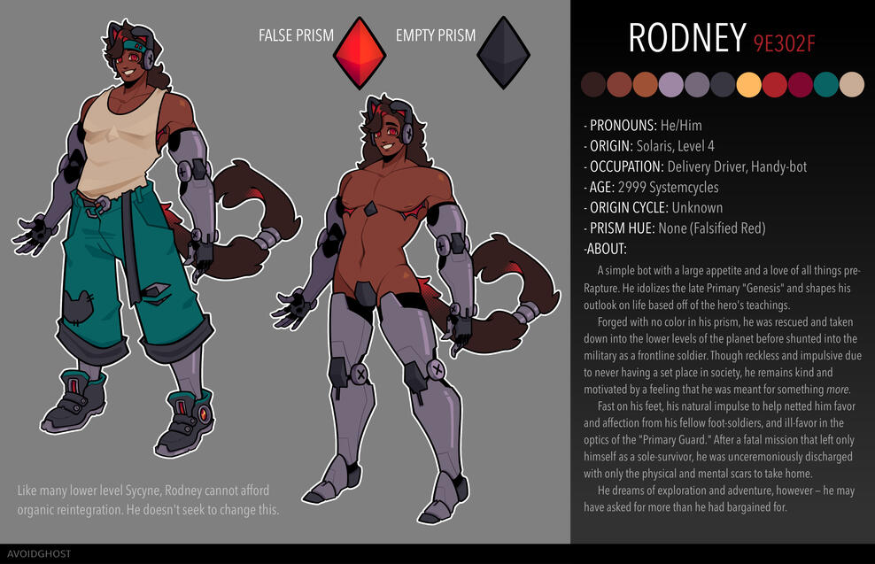 (outdated) Rodney Reference Sheet from my series "Genesis Cosmic Odyssey"