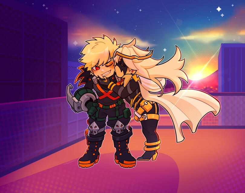 Bakugo(MHA) x OC(MHA) Chibi Commission