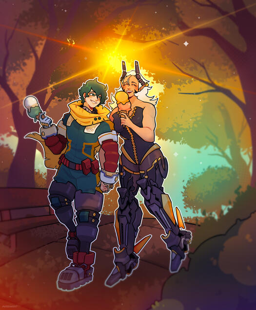 Bakugo(MHA) x OC(MHA) Full Body Character Illustration Commission