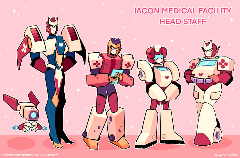 (discontinued) Pharma, Ambulon, First Aid, and Ratchet sprites for "Tender Loving Circuits"